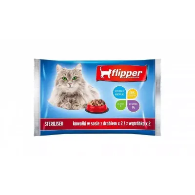 Dolina Noteci Flipper Sterilised Drób I Wątróbka W Sosie 4x100g