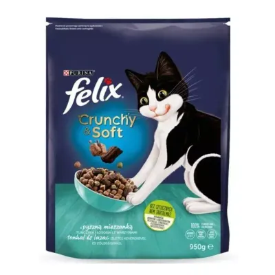 Felix Crunchy & Soft Tuńczyk Z Łososiem I Warzywami 950g