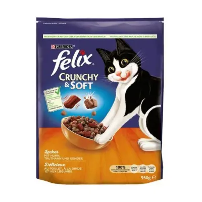 Felix Crunchy & Soft Kurczak I Indyk Z Warzywami 950g