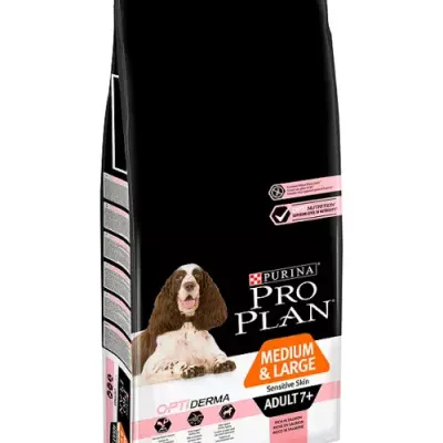 Purina Pro Plan Medium & Large 7+ Sensitive Optiderma Łosoś I Ryż 14kg