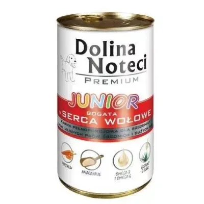 Dolina Noteci Premium Junior Bogata W Serca Wołowe 400g