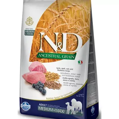 Farmina N&D Ancestral Grain Canine Adult Medium&Maxi Lamb&Blueberry 12kg