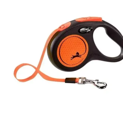 Flexi Smycz Classic Taśma S 5m Do 15kg Orange Neon