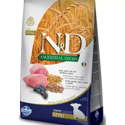 Farmina N&D Ancestral Grain Canine Puppy Mini Lamb&Blueberry 800g