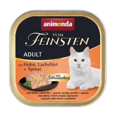 Animonda Cat Vom Feinsten Adult Kurczak, Filet Z Łososia I Szpinak 100g