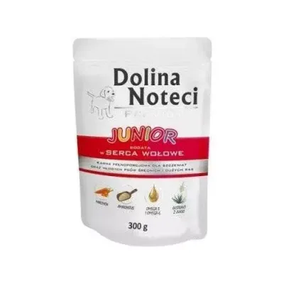 Dolina Noteci Premium Junior Bogata W Serca Wołowe 300g