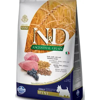 Farmina N&D Ancestral Grain Canine Adult Mini Lamb&Blueberry 7kg