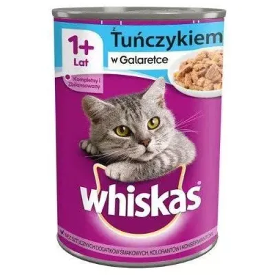 WHISKAS Mokra Karma Dla Kota 1+ Z Tuńczykiem W Galaretce 400g