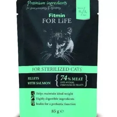 Fitmin Cat For Life Sterilized Salmon 85g