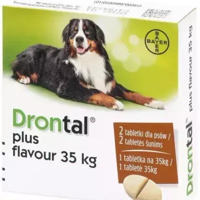 Bayer Drontal Flavour Plus Tabletki Na Robaki I Pasożyty Dla Psów 2szt