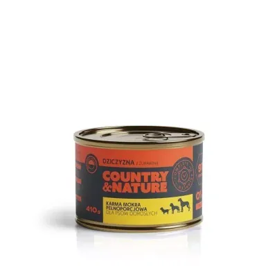 COUNTRY&NATURE Bezzbożowa Mokra Karma Dziczyzna Z Żurawiną 410g