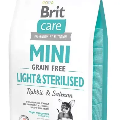 Brit Care Mini Grain Free Light & Sterilised Z Królikiem I Łososiem 2kg