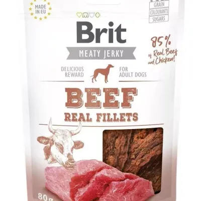 Brit Jerky Snack Beef And Chicken Fillets 80g