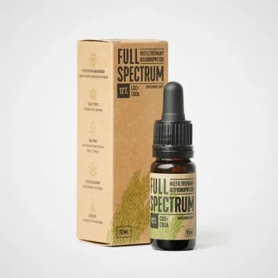 Cosma Cannabis Full Spectrum Niefiltrowany Olejek CBD+CBDA 12% Dla Ludzi 10ml