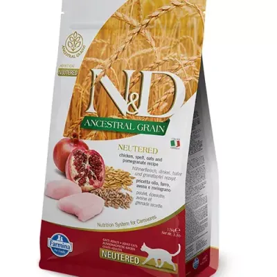 Farmina N&D Ancestral Grain Feline Neutered Chicken&Pomegranate 5kg