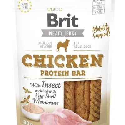 Brit Jerky Snack Chicken Protein Bar With Insect 80g