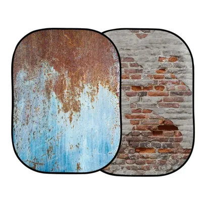 Tło składane Lastolite Urban 1,5x2,1m Rusty Metal/Plaster Wall