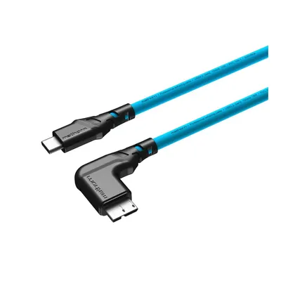 Mathorn MTC-531 5m 10Gbps USB C - MicroB 90° ArcticBlue