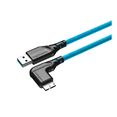 Mathorn MTC-221 2m 10Gbps USB A - MicroB 90° ArcticBlue