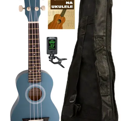 Zestaw ukulele sopranowe niebieskie z pokrowcem + akcesoria Arrow PB10 B2 Soprano Blue