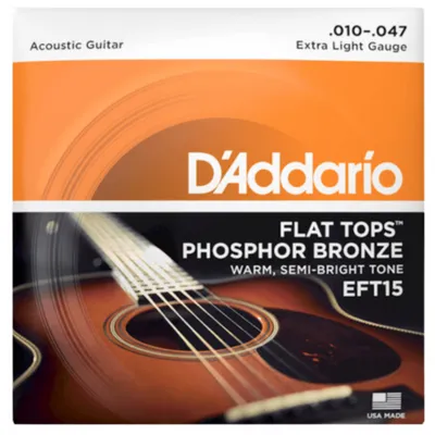 Struny do gitary akustycznej D'Addario EFT15 Extra Light 10-47