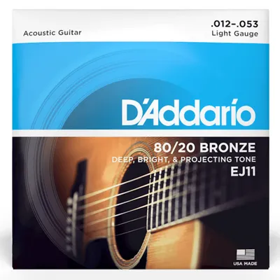 D'Addario EJ11 struny do gitary akustycznej Regular Light Set 12-53