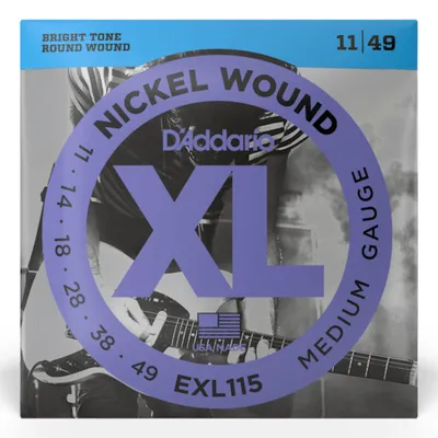 D'Addario EXL115 struny do gitary elektrycznej XL Nickel Wound Medium Set 11-49