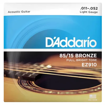 Struny do gitary akustycznej D'Addario EZ910 85/15 Bronze Light 11-52