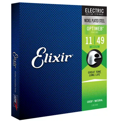 Elixir 19102 Optiweb Medium 11-49 struny do gitary elektrycznej