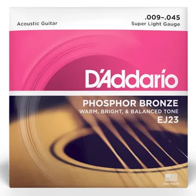 D'Addario EJ23 struny do gitary akustycznej Phosphor Bronze Super Light 09-45