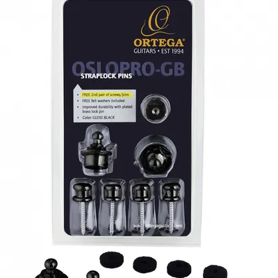 Blokada paska gitarowego Ortega OSLOPRO-GB Strap Lock Pin Pro czarne