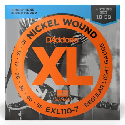 D'Addario EXL110-7 Niklowane struny do gitary elektrycznej 7-strunowej 10-59