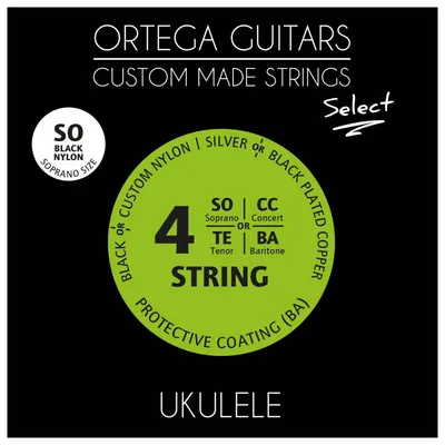 Struny do ukulele sopranowego Ortega UKSBK-SO 24-36 czarne