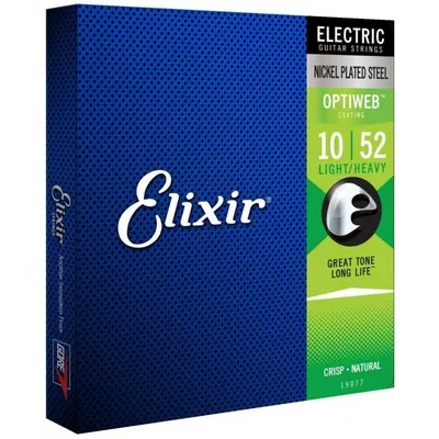 Elixir 19077 Optiweb Light/Heavy 10-52 struny do gitary elektrycznej