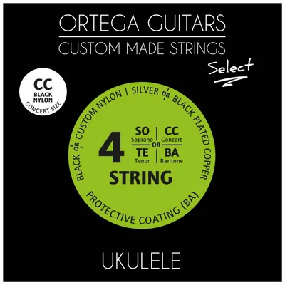 Struny do ukulele koncertowego Ortega UKSBK-CC 24-37 czarne