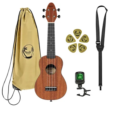 Zestaw ukulele sopranowe dla leworęcznych Ortega K2-MAH Keiki ABS Mahogany z akcesoriami