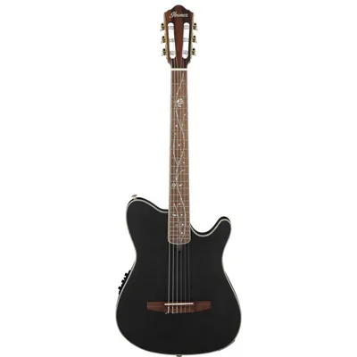 Gitara elektro-klasyczna Ibanez TOD10N-TKF Tim Henson Signature nylonowe struny Transparent Black Flat