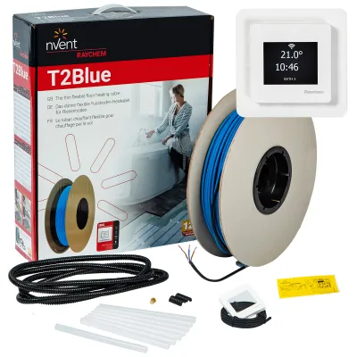 nVent RAYCHEM T2Blue-10 kabel grzewczy 10 W do ogrzewania akumulacyjnego 200 m / 2000 W + termostat SENZ WIFI