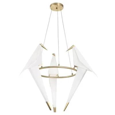 Lampa wisząca BIRD ROUND LED złota 60 cm