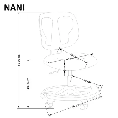 NANI fotel młodzieżowy popielaty (1p=1szt)