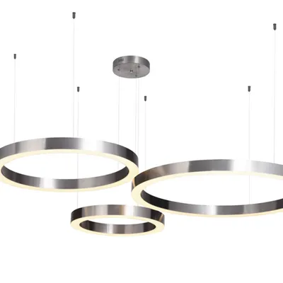 Lampa wisząca CIRCLE 40+60+80 LED nikiel na 1 podsufitce