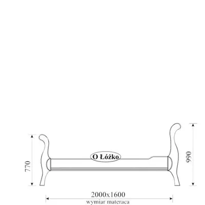 O-Łoże 160 ze stelażem  (listwy + pasy parciane) - Orfeusz