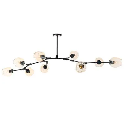 Lampa wisząca MODERN ORCHID-9 bursztynowo czarna 150 cm