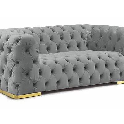 SOFA CHESTER 2 VELVET SZARY TAP.203