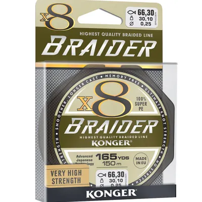 Plecionka spinningowa Konger Braider x8 Olive Green 150m