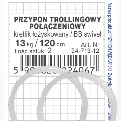 Przypon Trollingowy Dragon Invisible Fluorocarbon 120cm (2szt.) 13kg połączeniowy krętlikłożyskowany