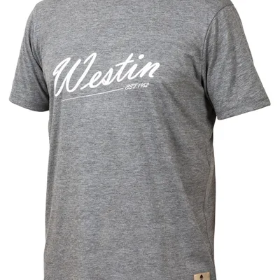 Westin Old School T-Shirt Grey Melange Rozmiar M - koszulka wędkarska