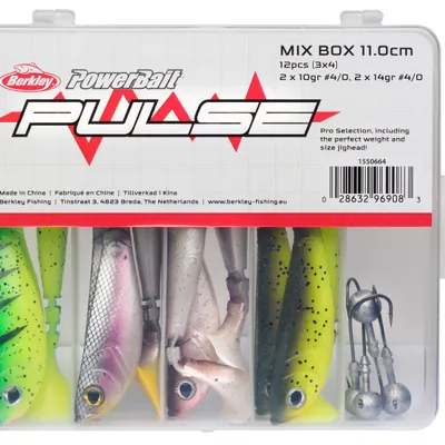 Zestaw gum Berkley Pulse Shad Mixbox z główkami