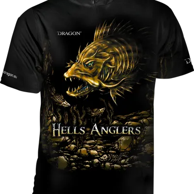 T-Shirt Dragon Hells Anglers (Z Zamkiem) SANDACZ L czarno-pomarańcz.