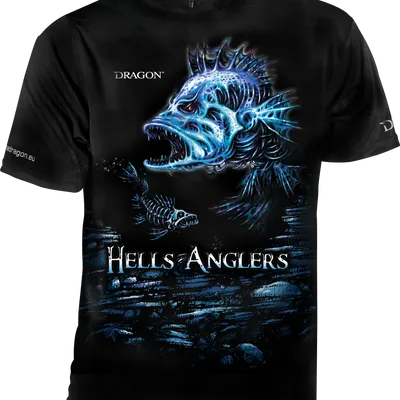 T-Shirt Dragon Hells Anglers (Z Zamkiem) OKOŃ XXXL czarno-niebieski